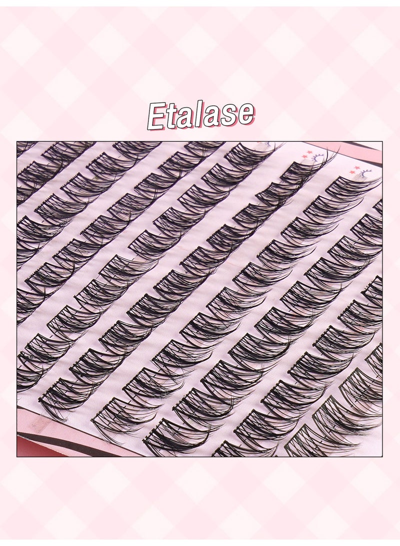 Self Adhesive False Eyelash Kit, 100 Clusters, 13mm,Press-Type False Eyelashes, Pre-Attached Lash Clusters, No Glue Or Makeup Remover Required, DIY Eyelash Extension Kit. - view 5